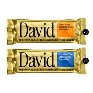David Variety Pack – Peanut Butter Chocolate Chunk and Chocolate Chip Cookie Dough (6 Bars)